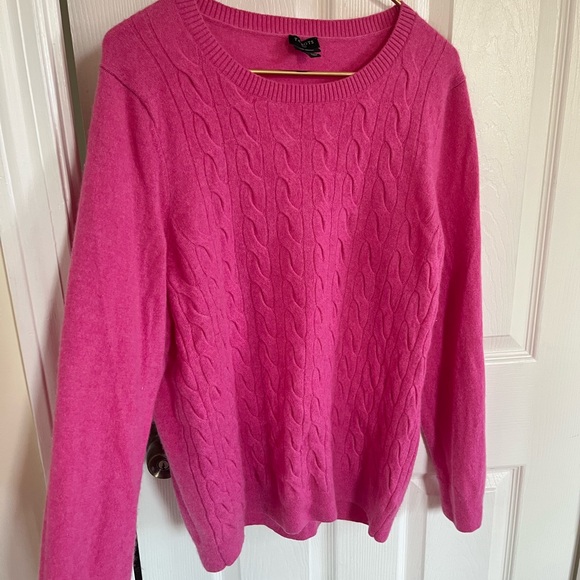 Talbots Vibrant Pink Cable Knit Sweater - Picture 4 of 8